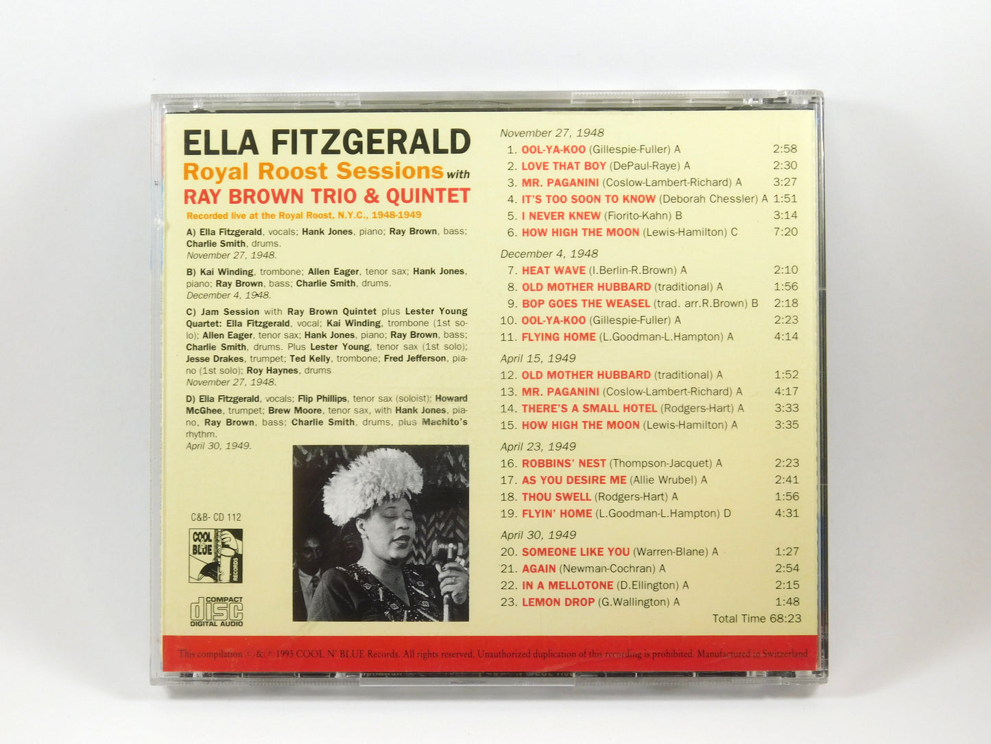 Ella Fitzgerald Royal Roost Sessions with Ray Brown Trio & Quintet CD