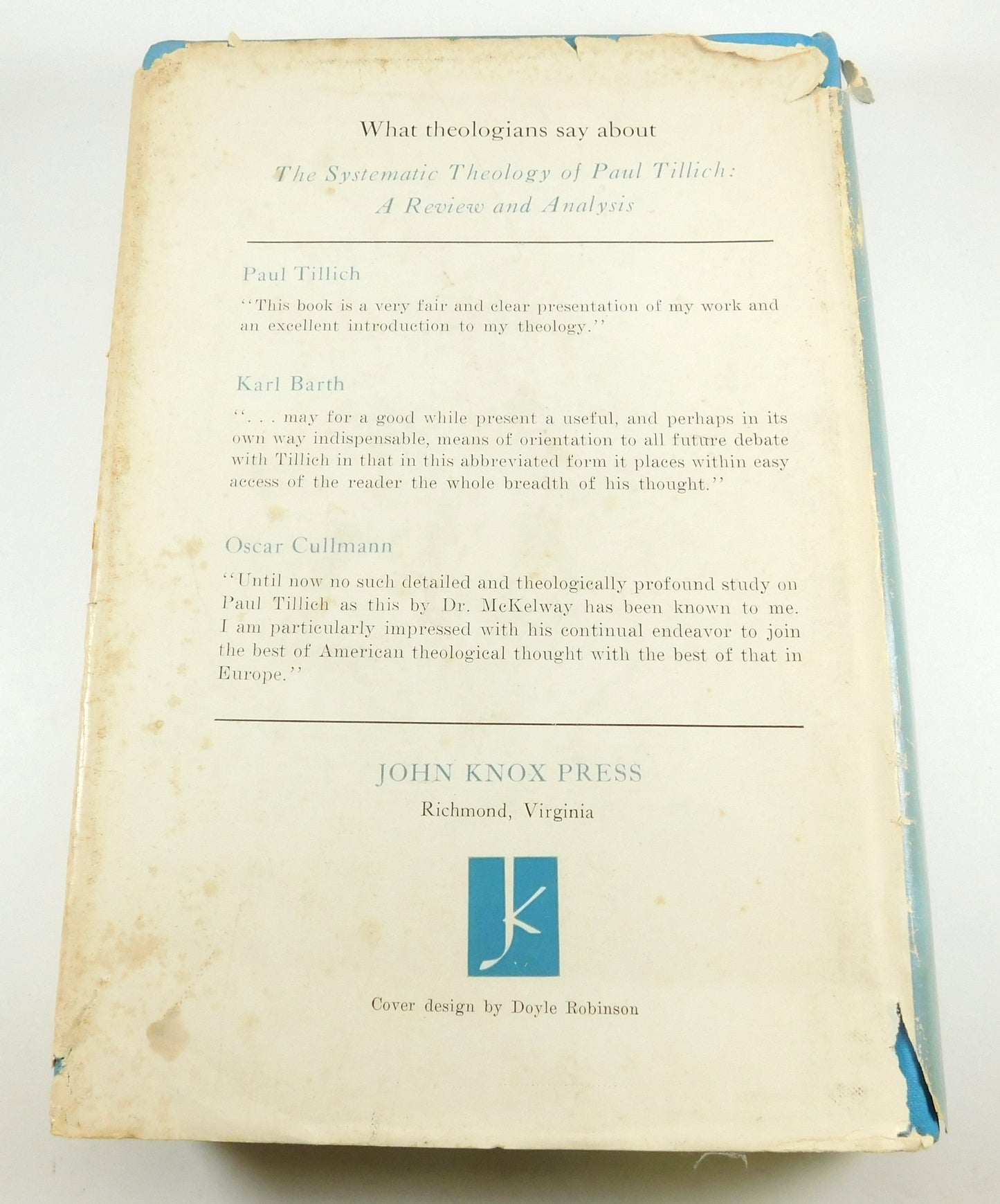 Vintage 1965 The Systematic Theology of Paul Tillich: A Review and Analysis