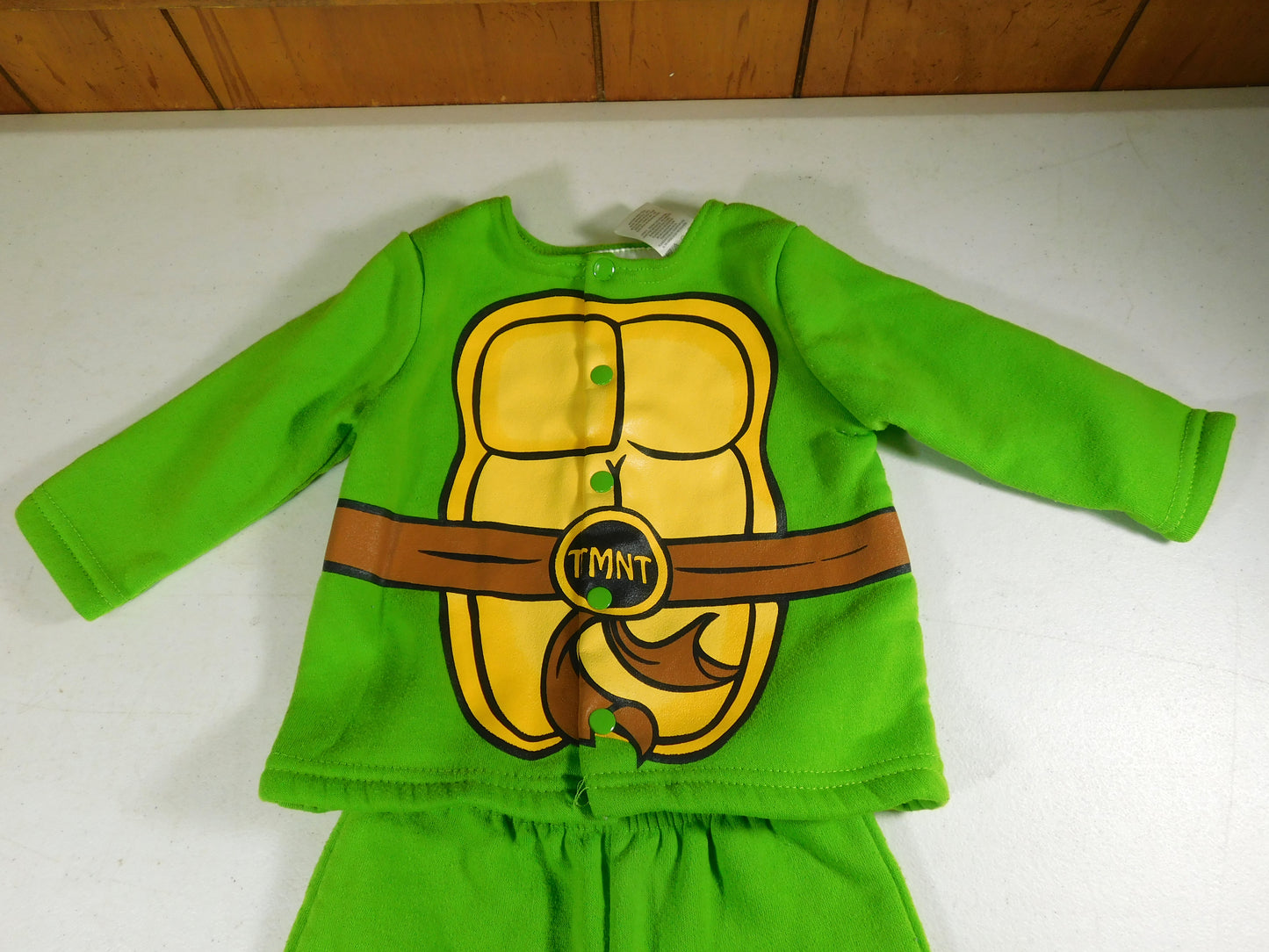 Ninja Turtles TMNT Green Kids Pajamas Size 0-3 Months