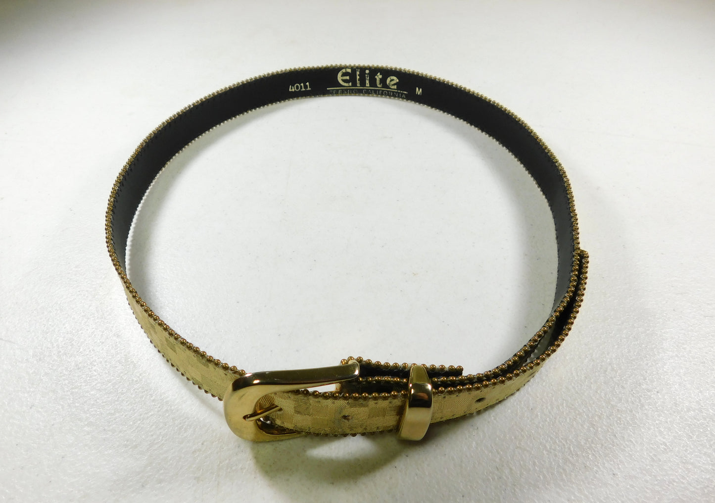 Vintage Elite 4011 M Gold Tone Fashion Belt