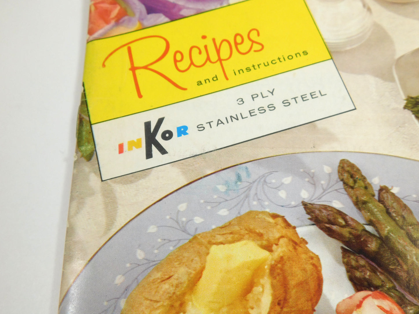 Vintage Inkor 3 Ply Stainless Steel Recipes and Instructions Cookbook