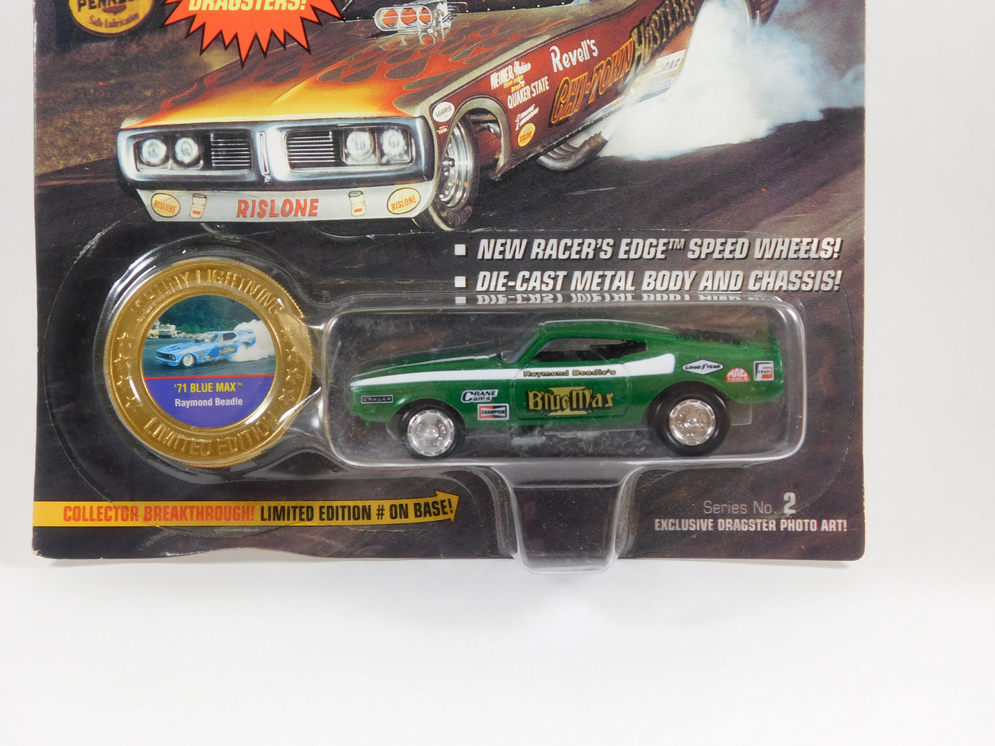 Johnny Lightning '71 Green Blue Max Raymond Beadle Dragsters USA Cars