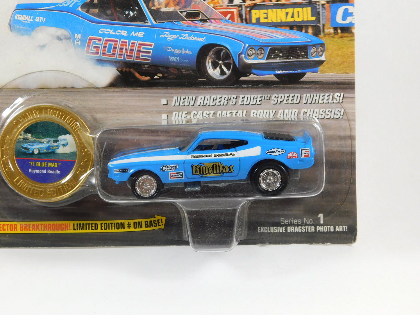 Johnny Lightning '71 Light Blue Max Raymond Beadle Dragsters USA Cars