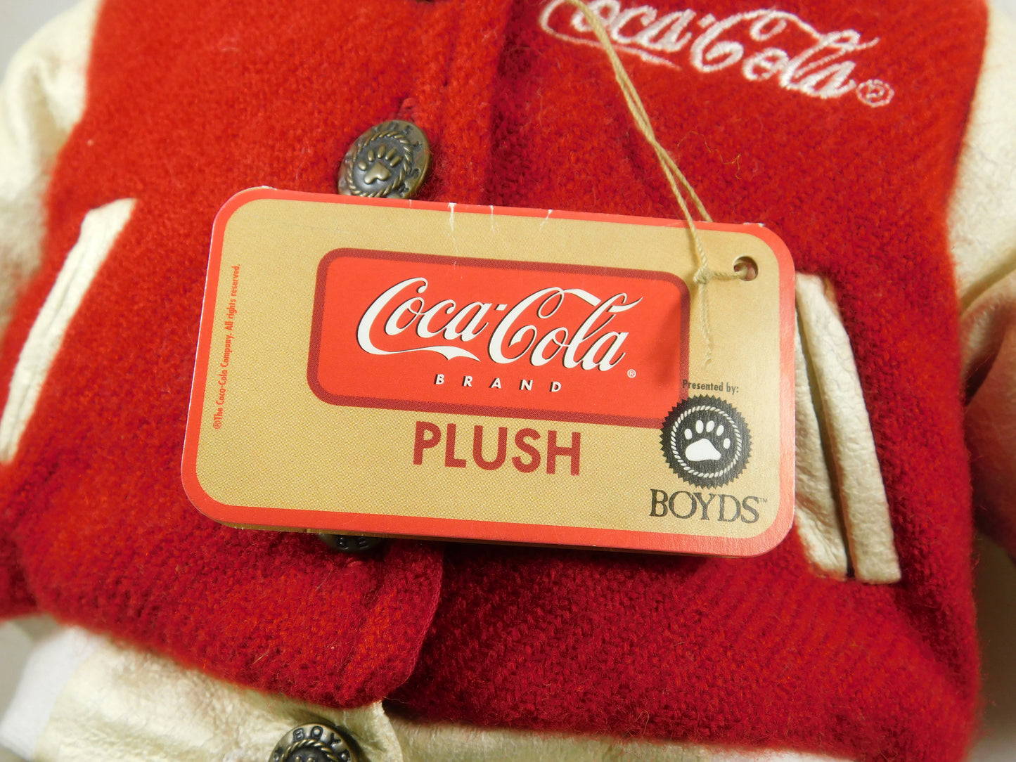 Coca-Cola Boyds Bear Collin with Red Letterman Jacket