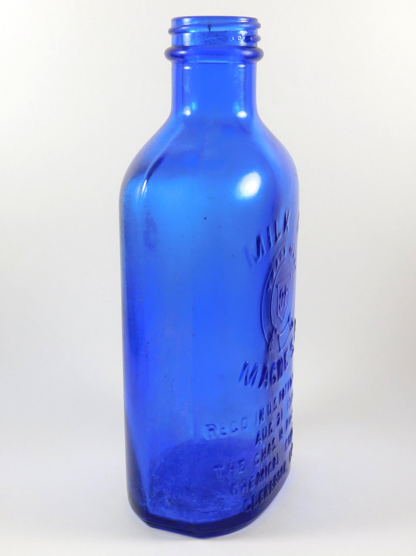 Vintage Blue Milk of Magnesia Glass Bottle