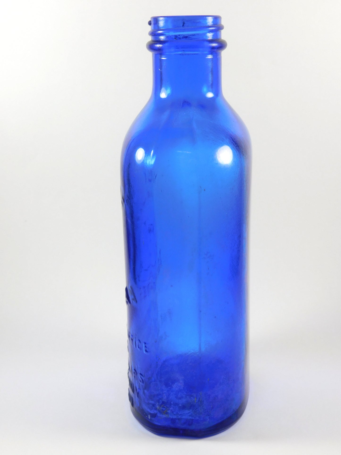 Vintage Blue Milk of Magnesia Glass Bottle