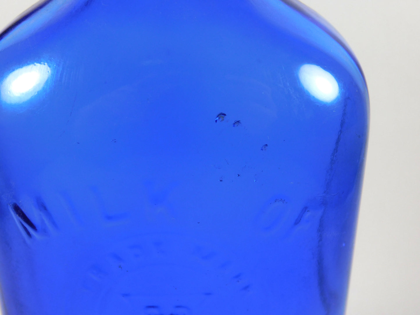 Vintage Blue Milk of Magnesia Glass Bottle