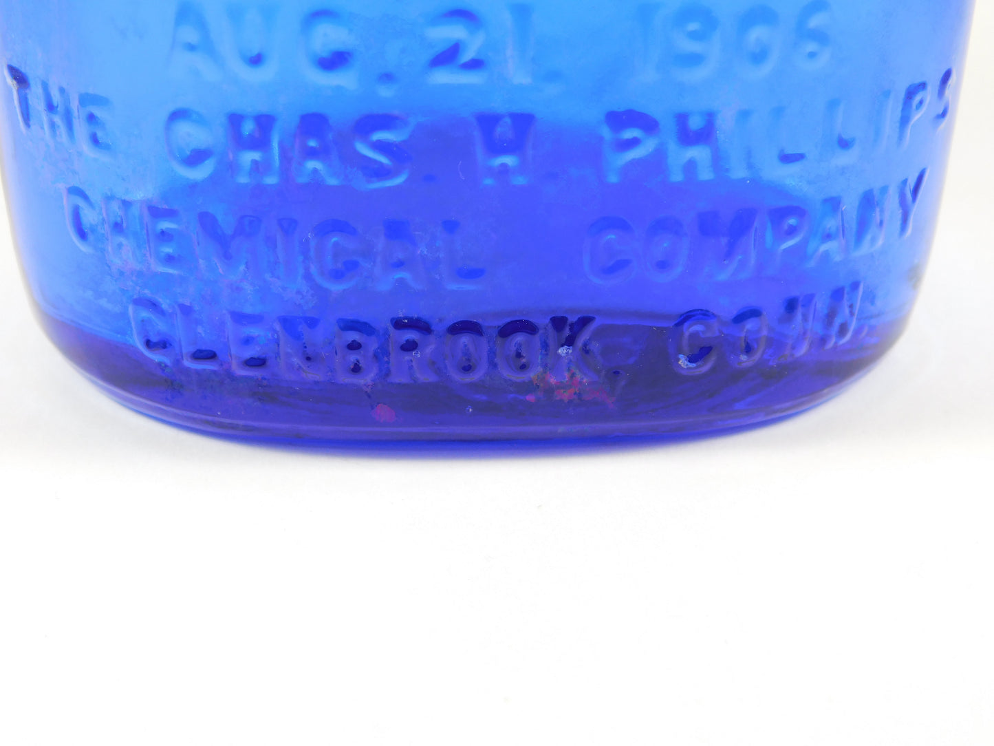 Vintage Blue Milk of Magnesia Glass Bottle