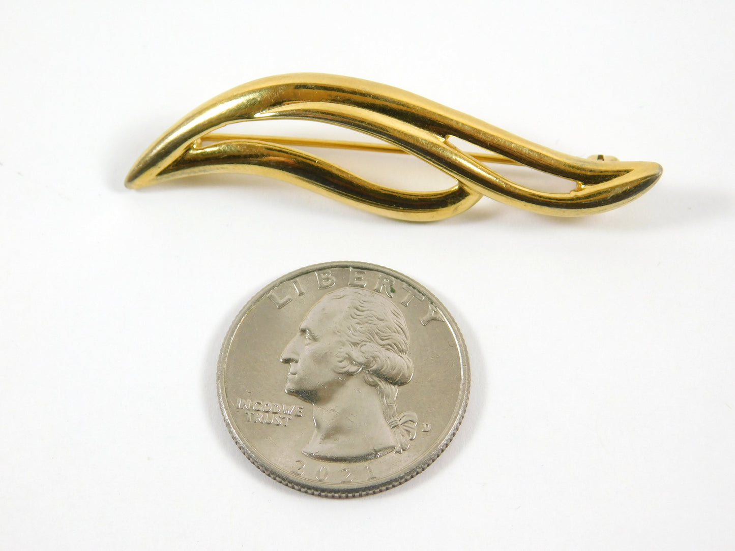 Monet Gold Tone Pin Brooch