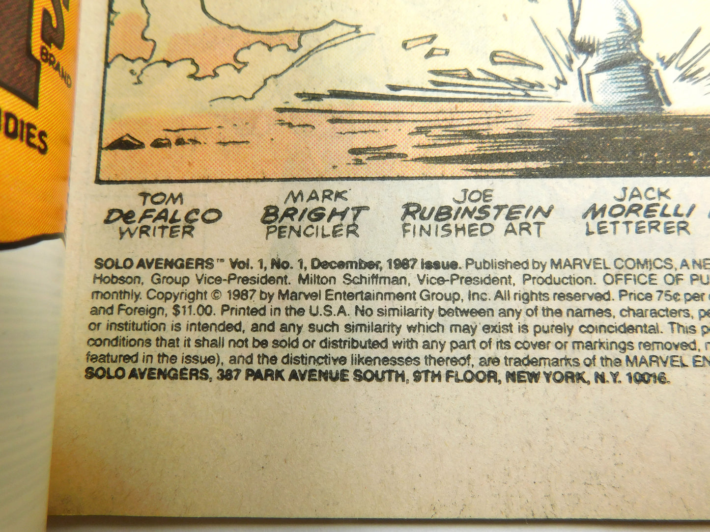 Vintage 1987 Marvel Solo Avengers Starring Hawkeye and Mockingbird #1 Comic Book