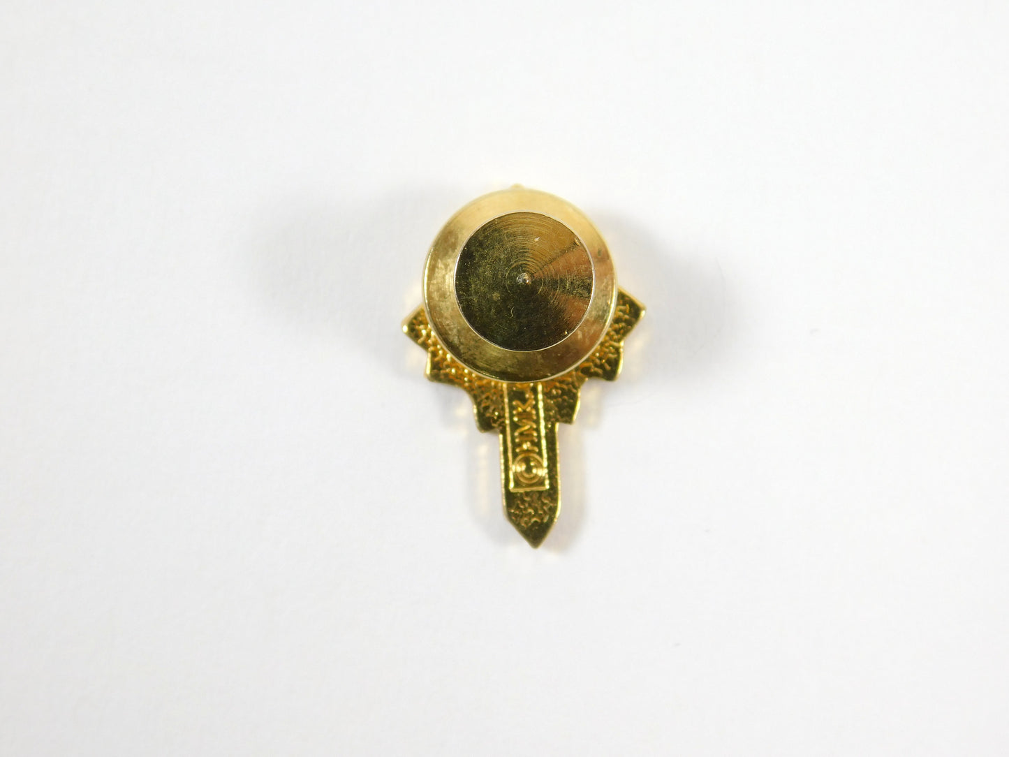 Vintage Gold Tone HMK CDS Blue Cross Lapel Pin