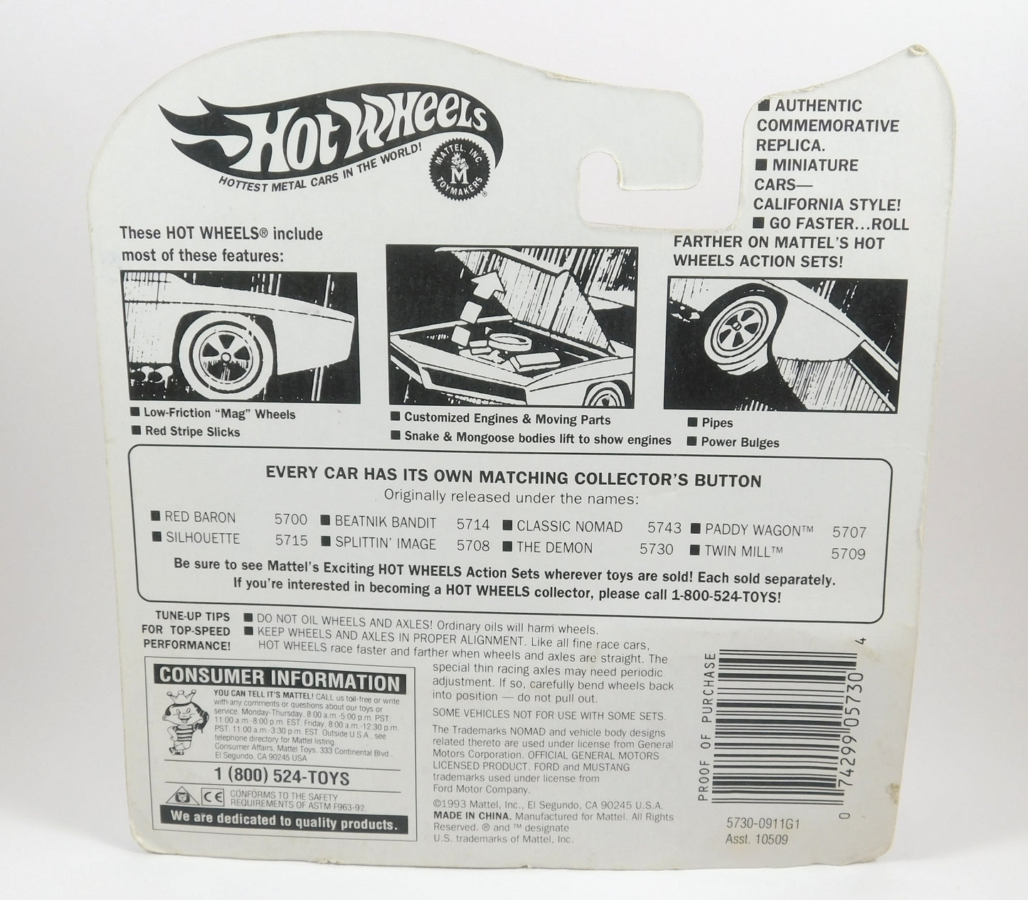 Hot Wheels Vintage Collection The Demon with Collector's Button
