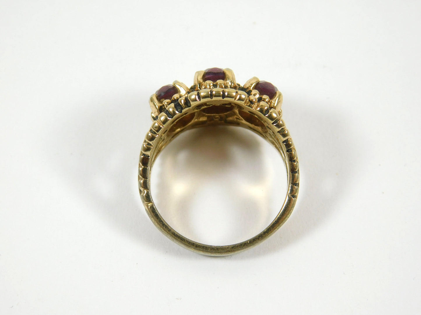 18k HGE Purple Gem Cocktail Ring Size 7.75