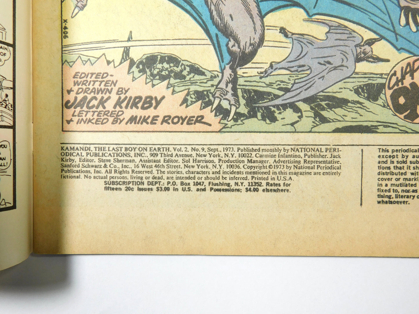 Vintage 1973 DC Kamandi The Last Boy on Earth Comic Book No. 9 Sept 30566