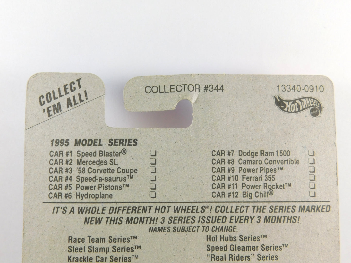 Hot Wheels Red Camaro Convertible 1995 Model Series #8