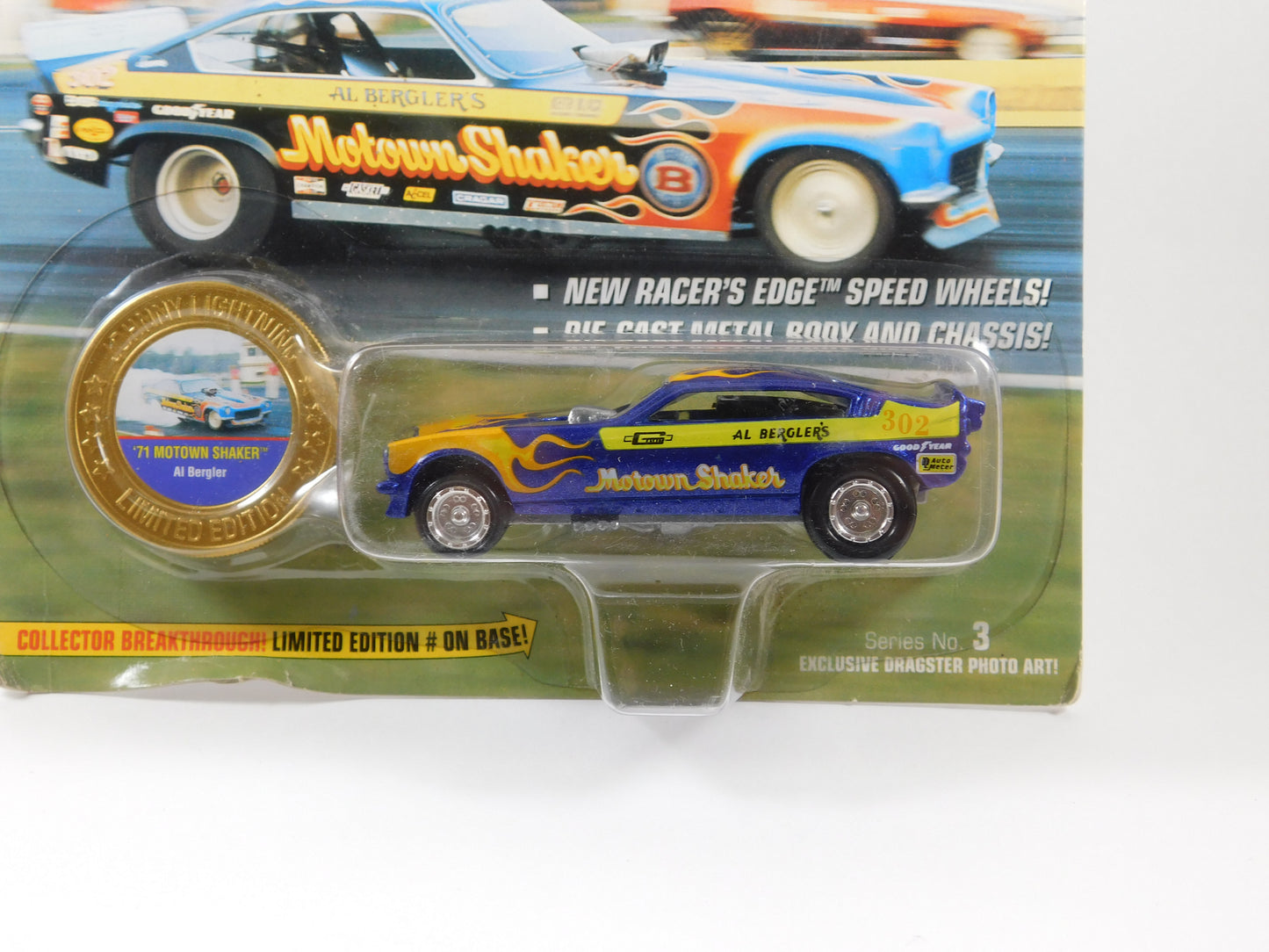 Johnny Lightning Blue '71 Motown Shaker Al Bergler Dragsters USA Car