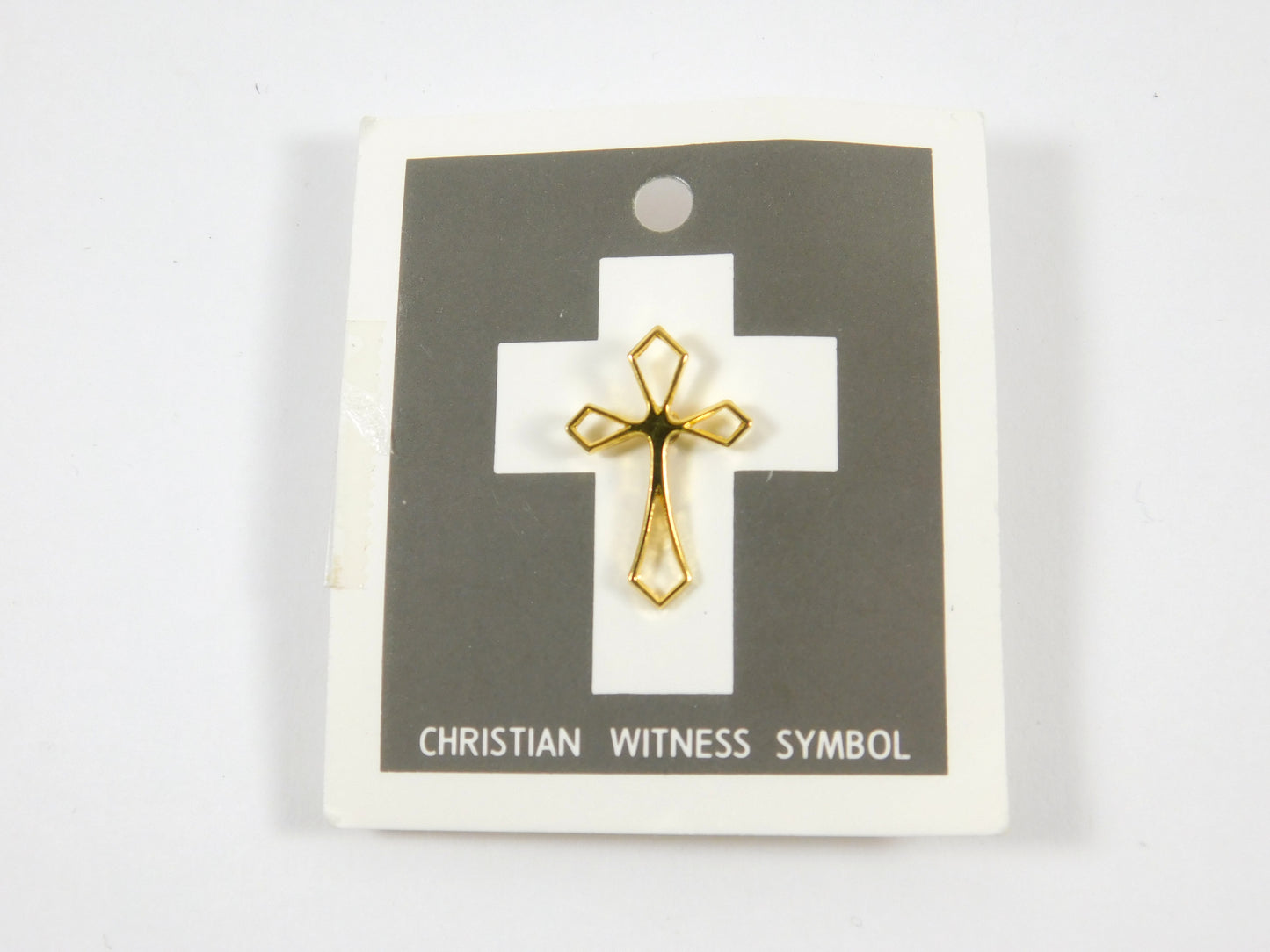Christian Witness Symbol Gold Tone Cross Lapel Pin