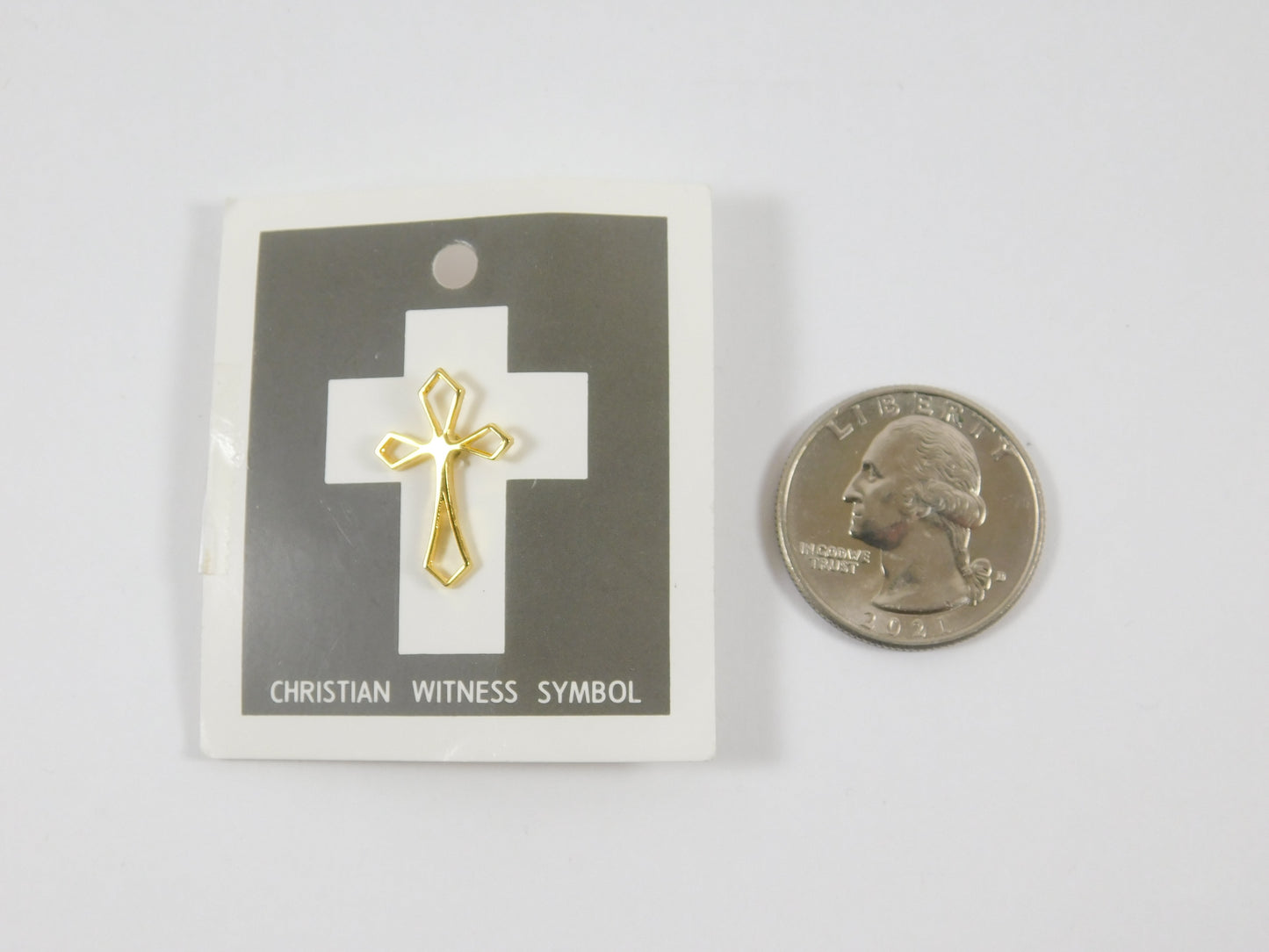 Christian Witness Symbol Gold Tone Cross Lapel Pin