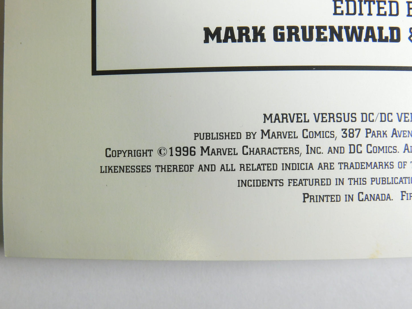 1996 Marvel Comics Versus DC Comic Book #2 Mar
