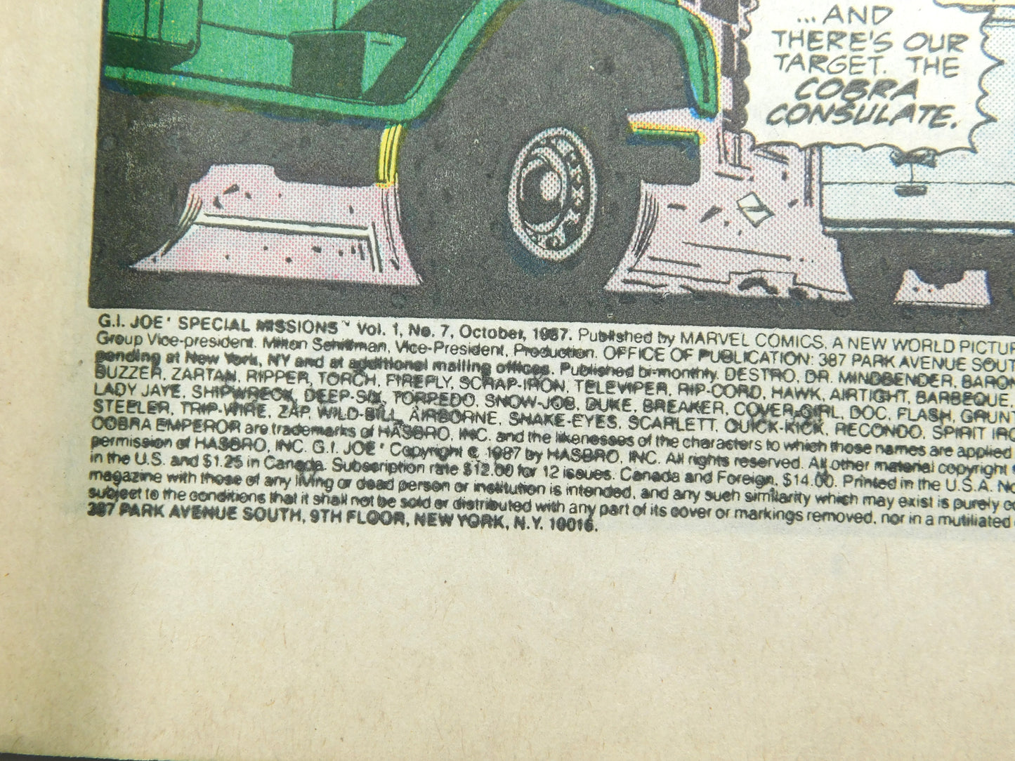Vintage 1987 Marvel GI Joe Special Missions #7 Comic Book