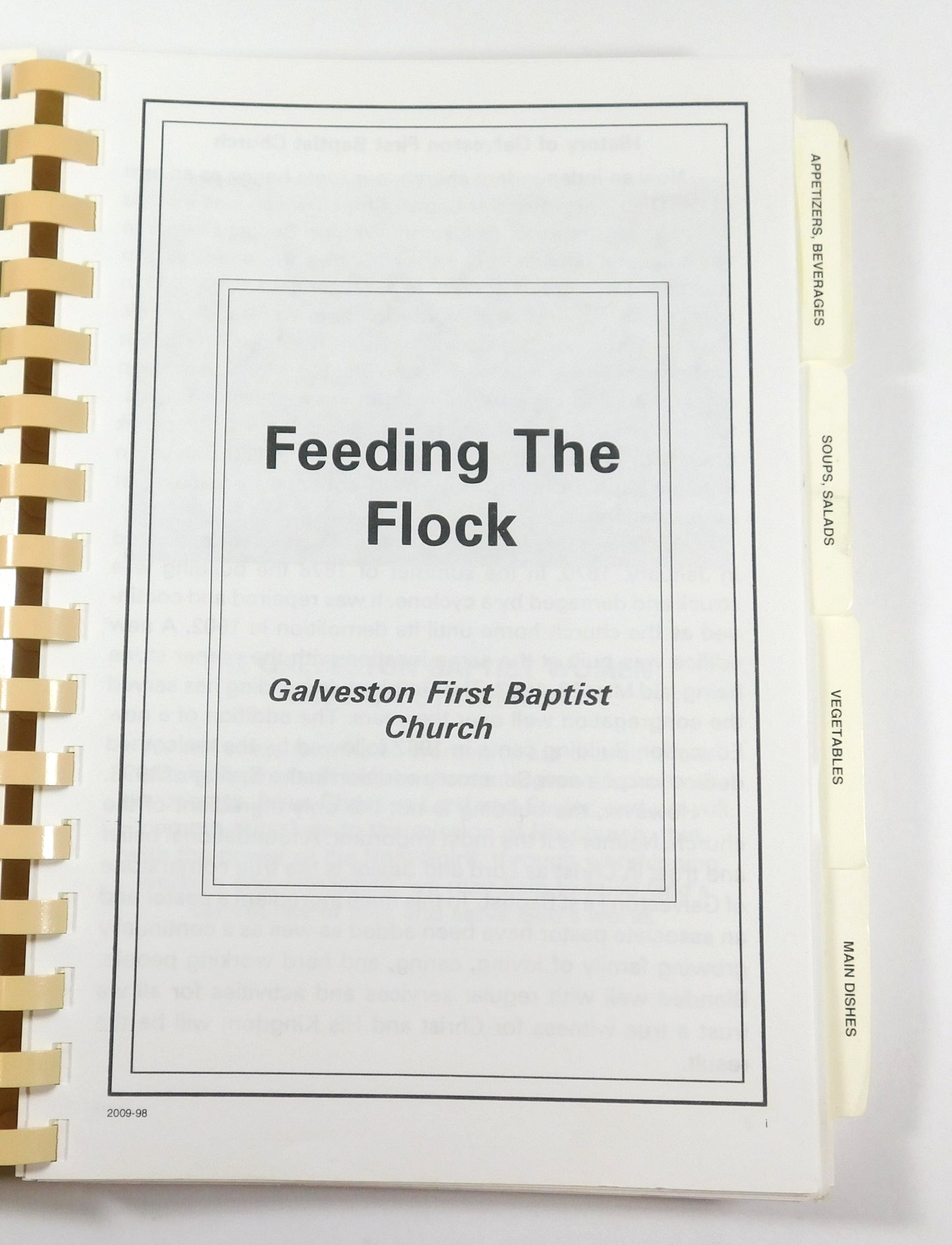 Vintage 1998 Feeding The Flock Galveston First Baptist Church Cook Book