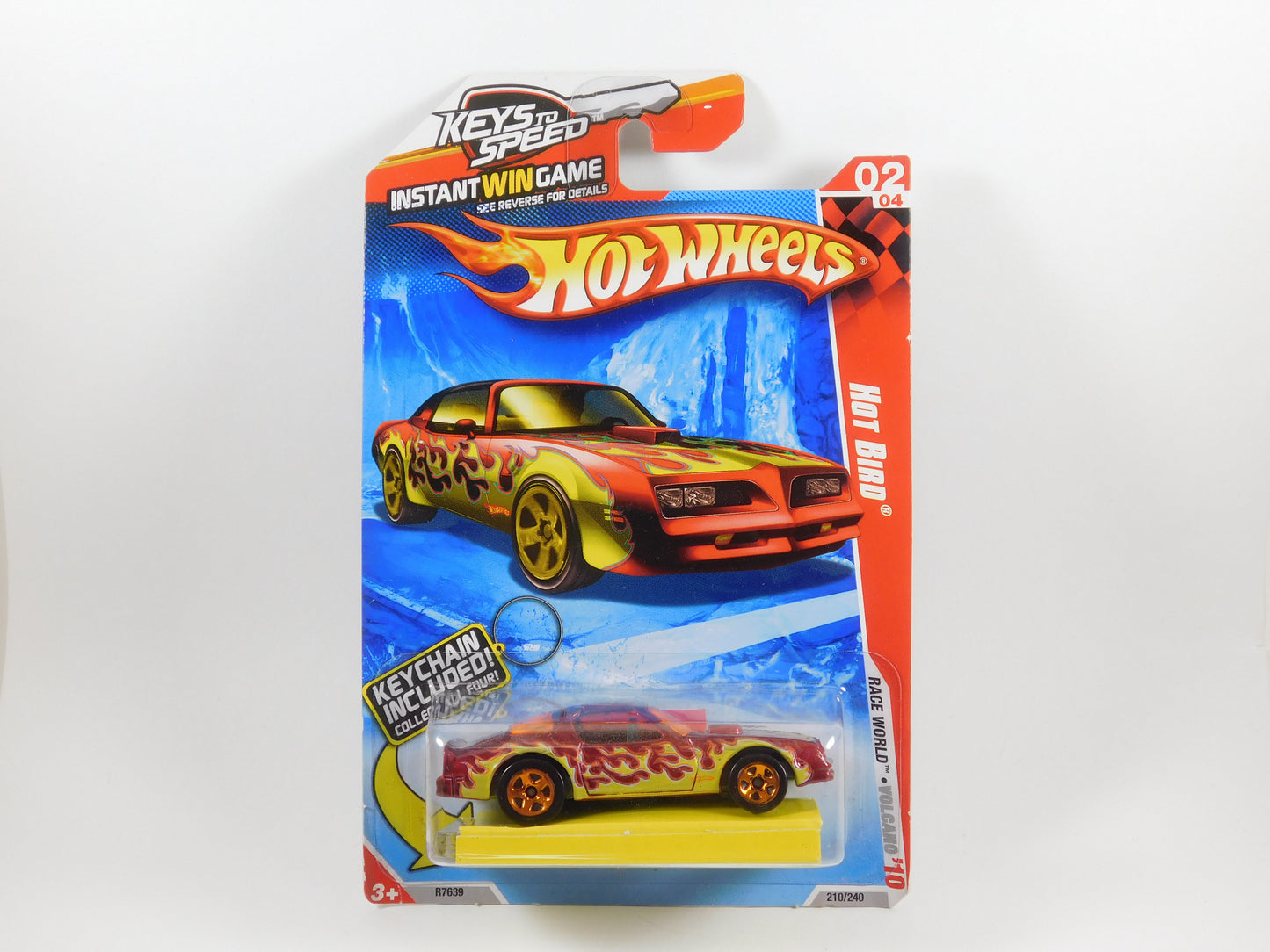 Hot Wheels Hot Bird Race World Volcano '10 Keys to Speed keychain Included