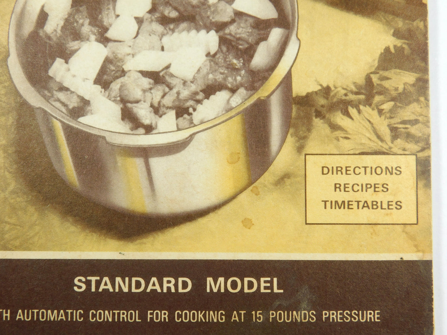Vintage Mirro Matic Standard Model Speed Pressure Cooker Recipe Book