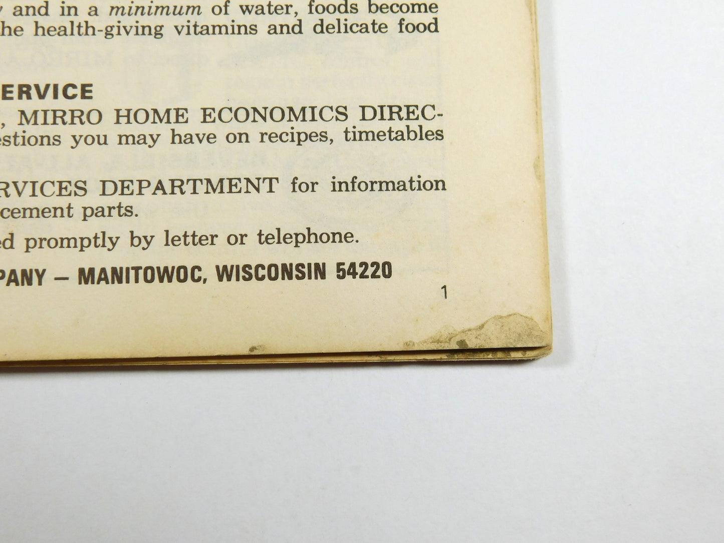 Vintage Mirro Matic Standard Model Speed Pressure Cooker Recipe Book
