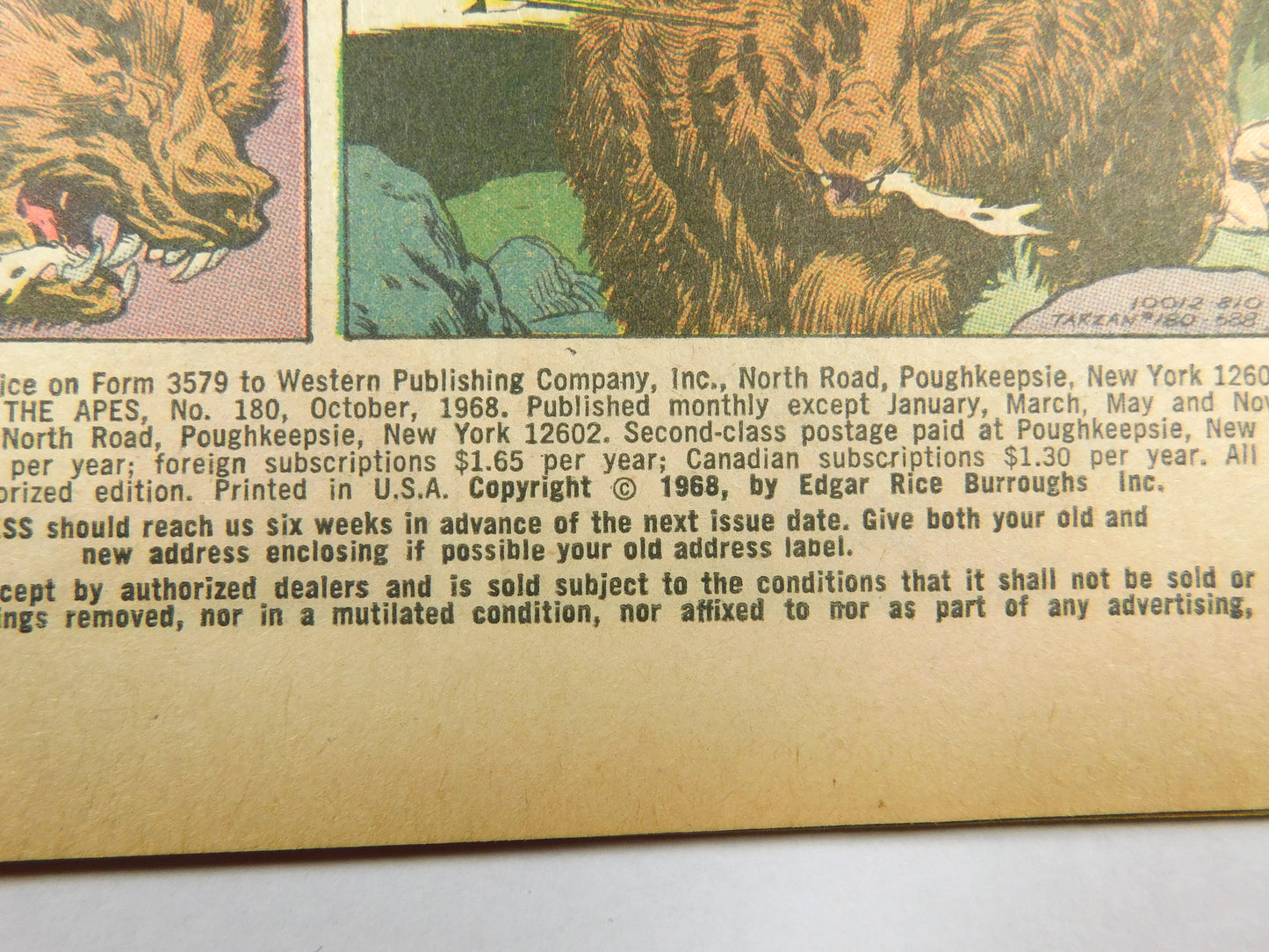 1968 Tarzan of the Apes #180 Lost in Pellucidar Gold Key Comic Book