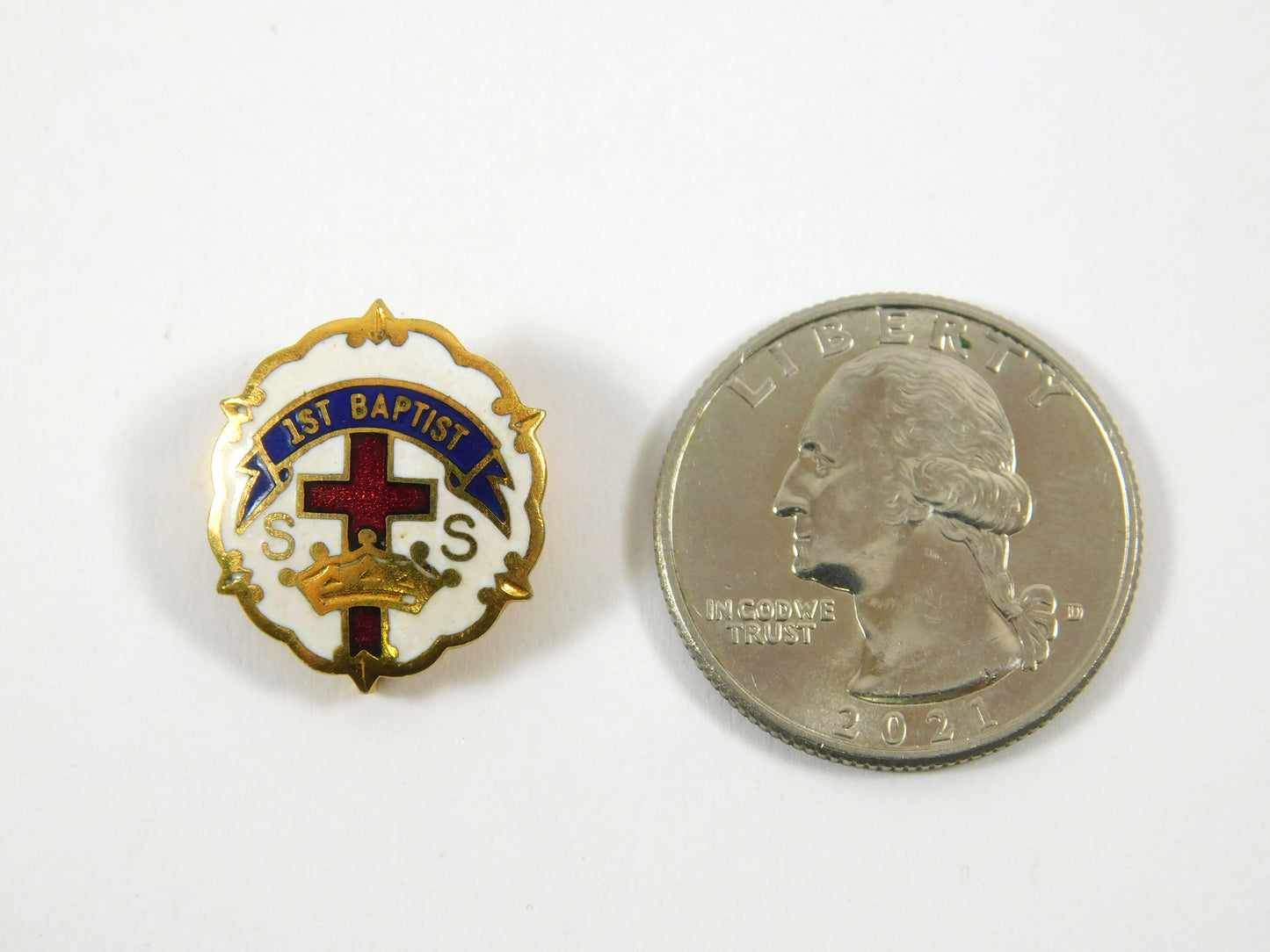 Vintage 1st Baptist SS Sunday School Lapel Pin