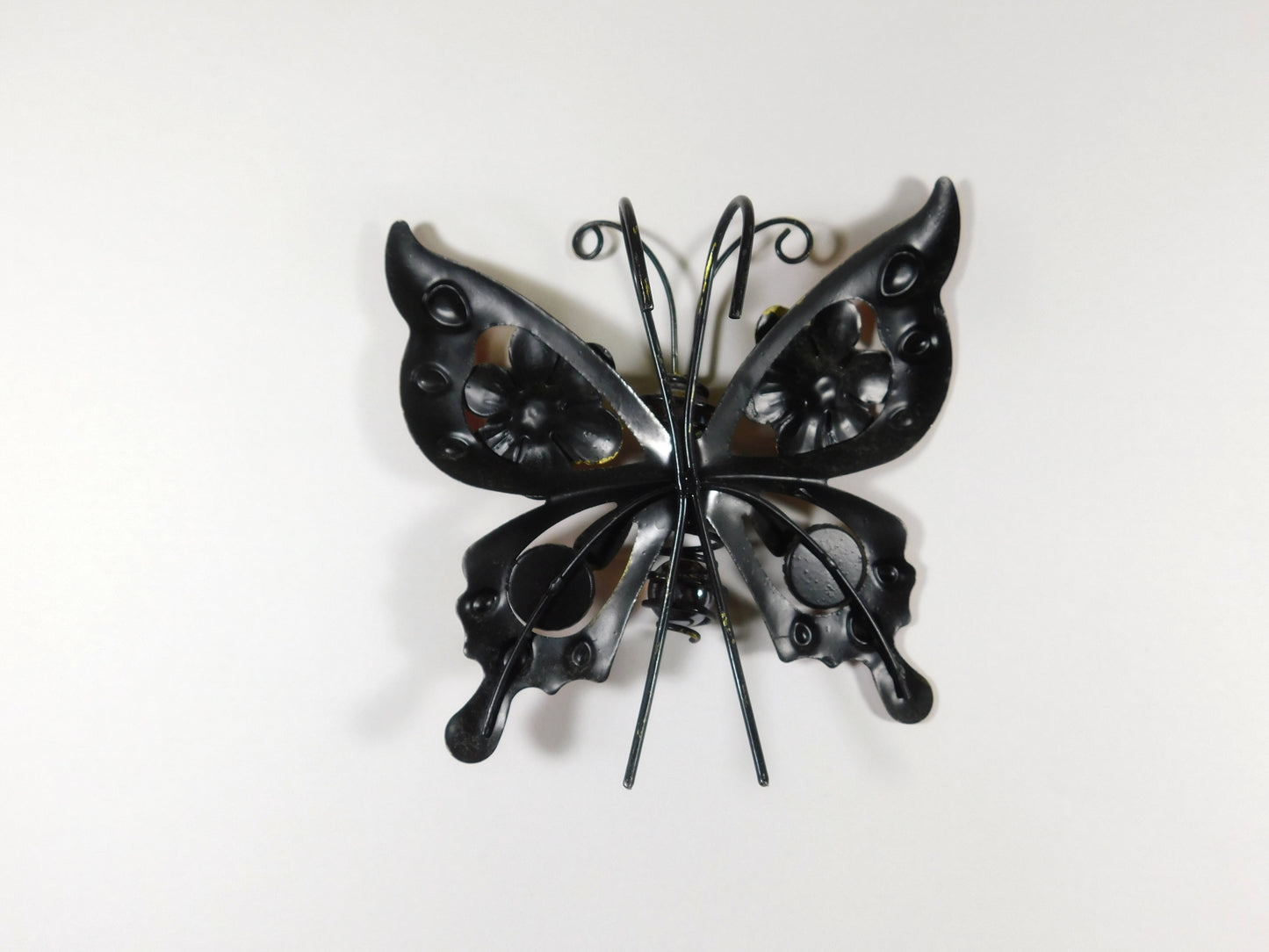 Set of 2 Metal Butterfly Pot Perchers Blue and Orange