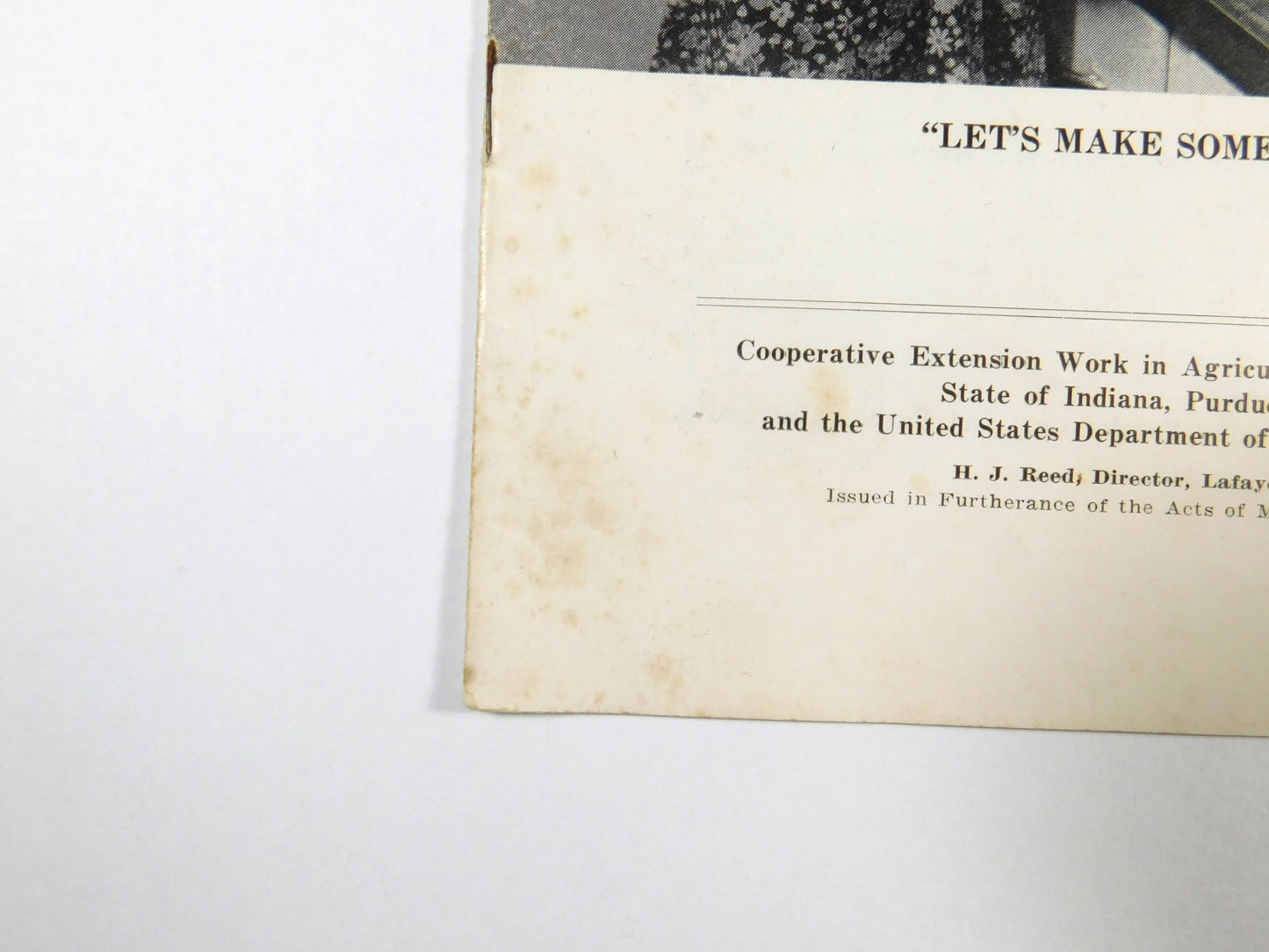 Vintage 1941 4-H Club Baking Third Division Cookbook