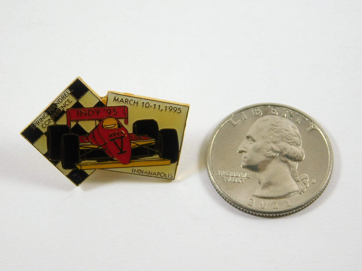 1995 Indianapolis Indy 500 Spring Handbell Conference Lapel Pin