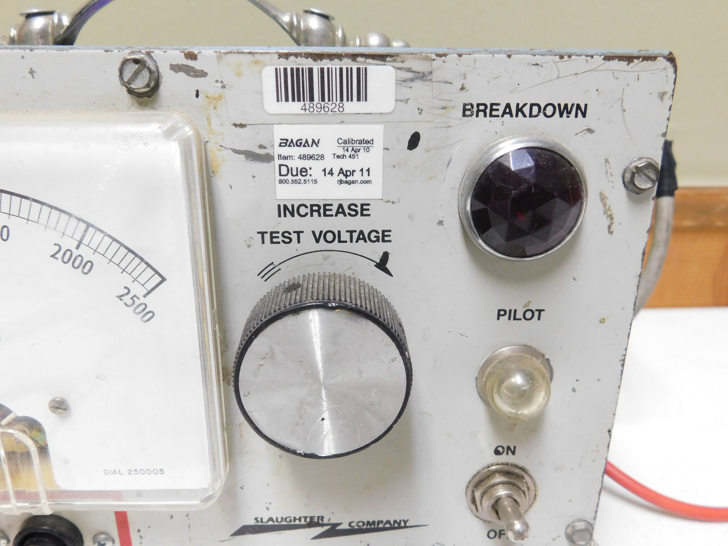 Vintage Slaughter Company Series 106-2.5W Dielectric Breakdown Tester Untested