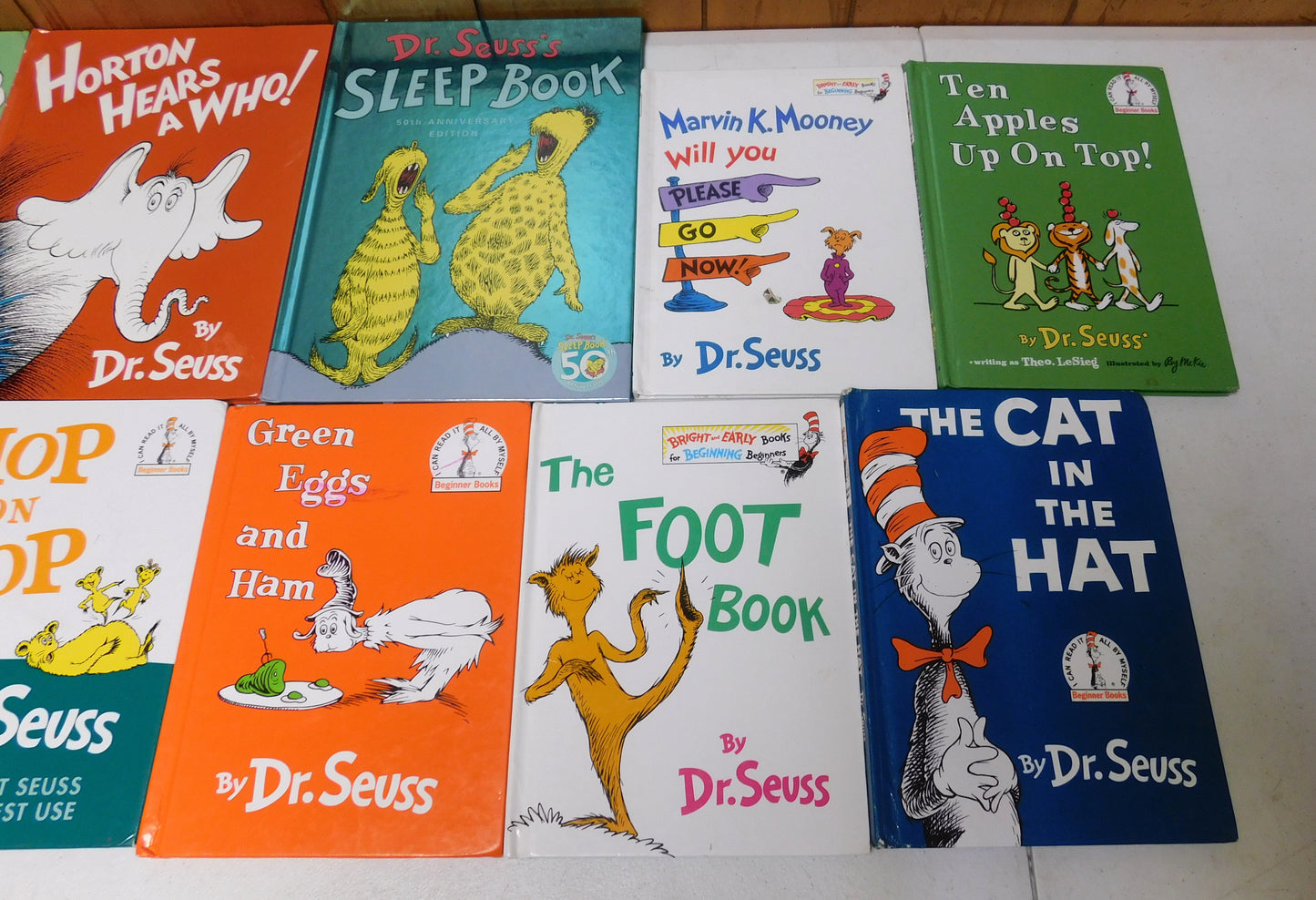 9 Dr. Seuss Books Sleep Book, Horton, Fox in Socks, Green Eggs, Cat in the Hat