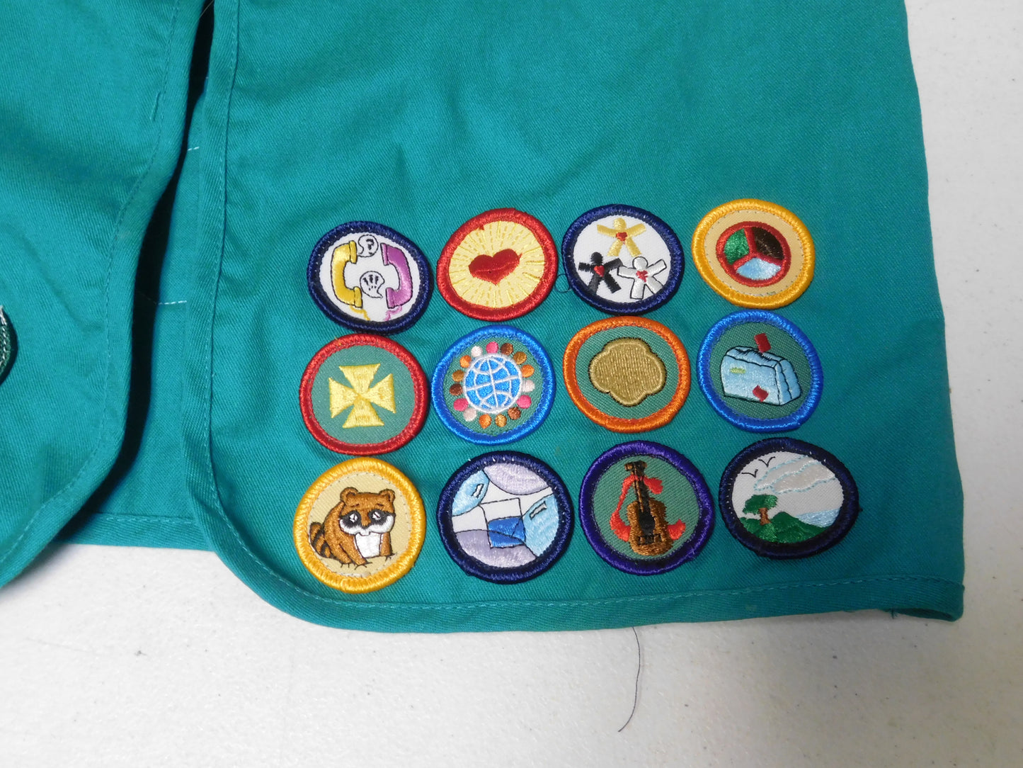 Vintage Girl Scouts USA Tribal Trails Vest and Sash with Patches
