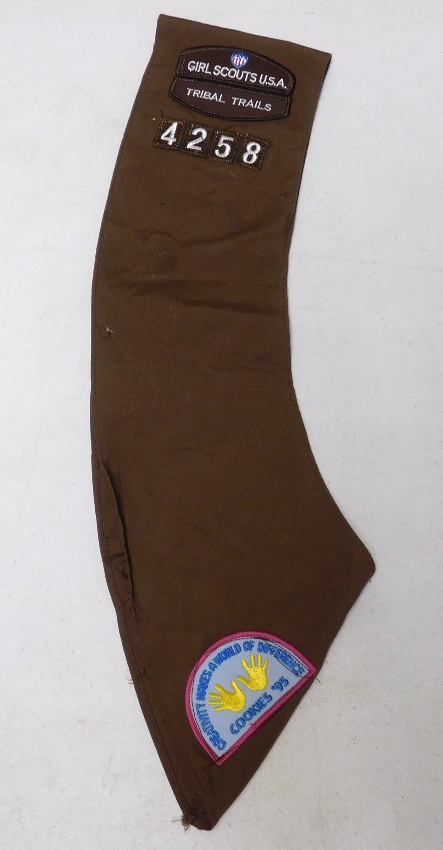 Vintage Girl Scouts USA Tribal Trails Vest and Sash with Patches