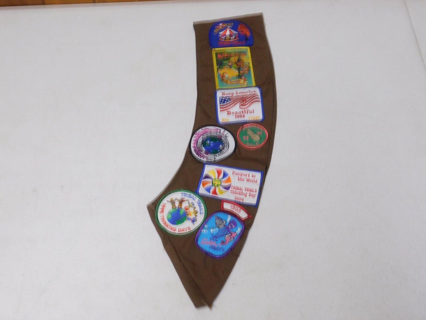 Vintage Girl Scouts USA Tribal Trails Vest and Sash with Patches