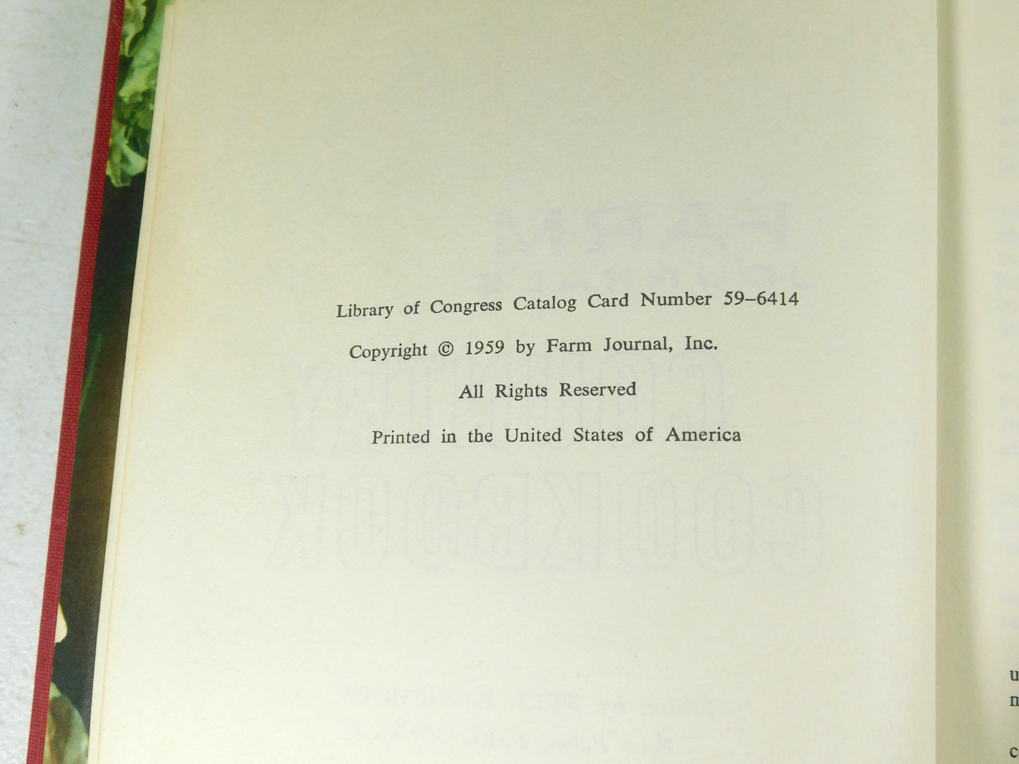 Vintage 1959 Farm Journal's Country Cookbook by Nell B. Nichols