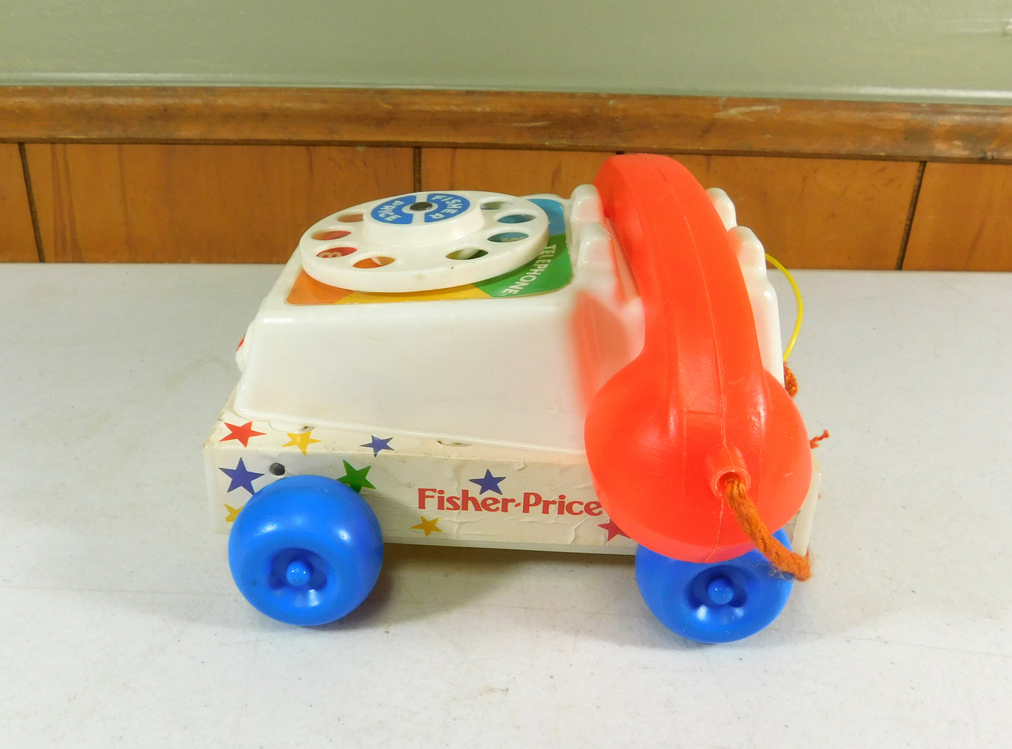 Vintage Fisher-Price Rotary Dial Chatter Phone Pull Toy Telephone