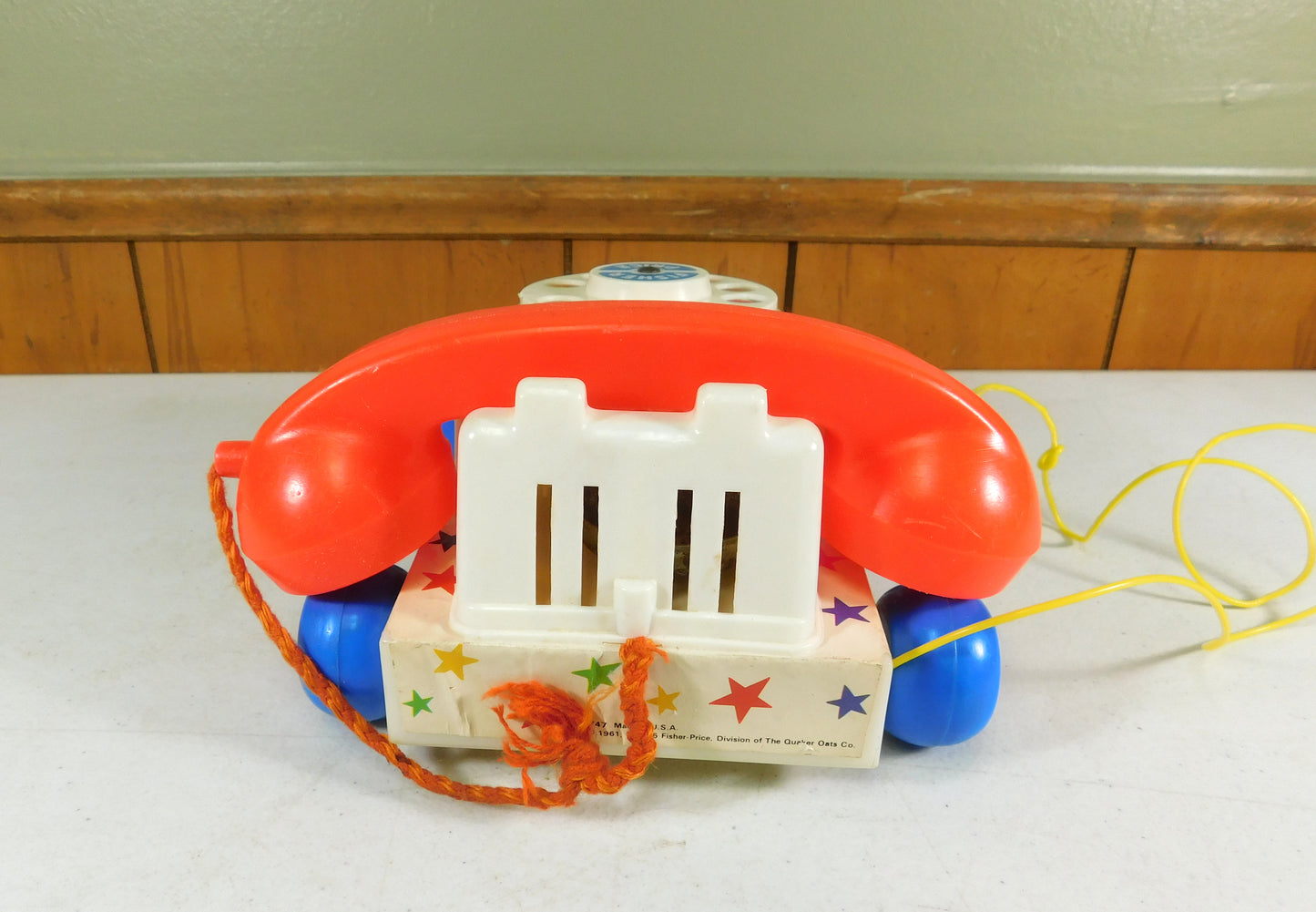 Vintage Fisher-Price Rotary Dial Chatter Phone Pull Toy Telephone