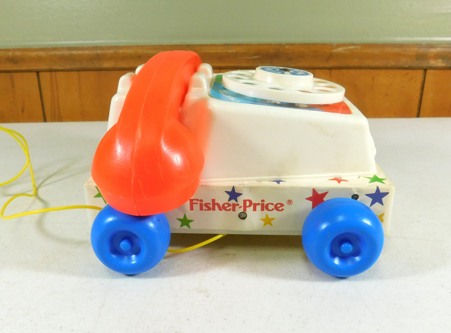 Vintage Fisher-Price Rotary Dial Chatter Phone Pull Toy Telephone