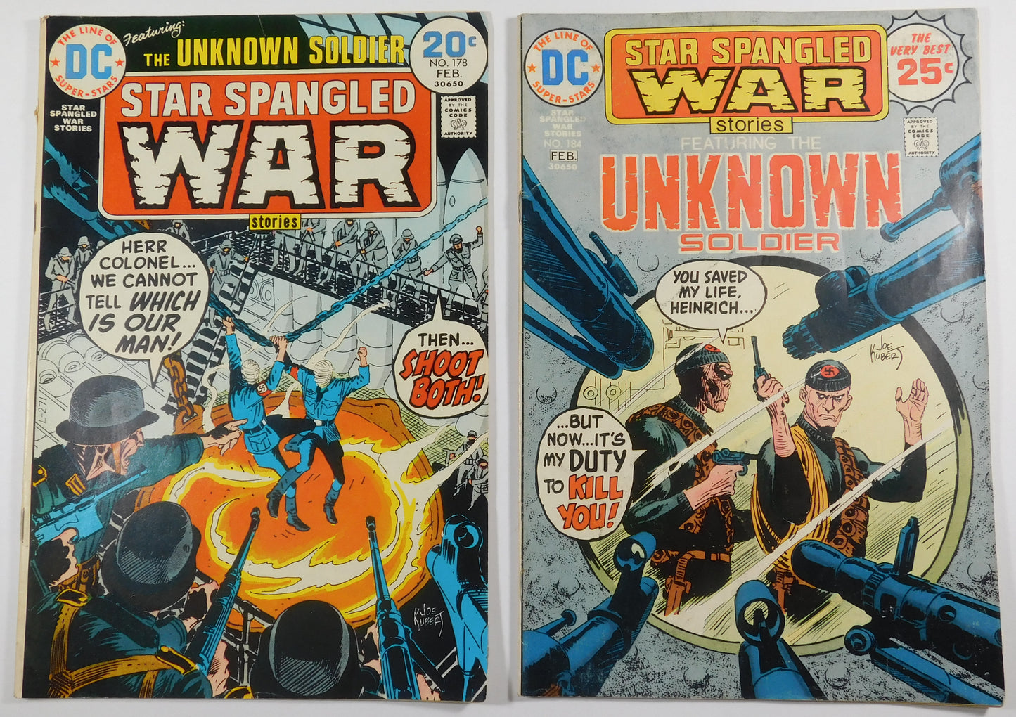 Two Vintage DC Comic Books Star Spangled War Stories 178 and 184