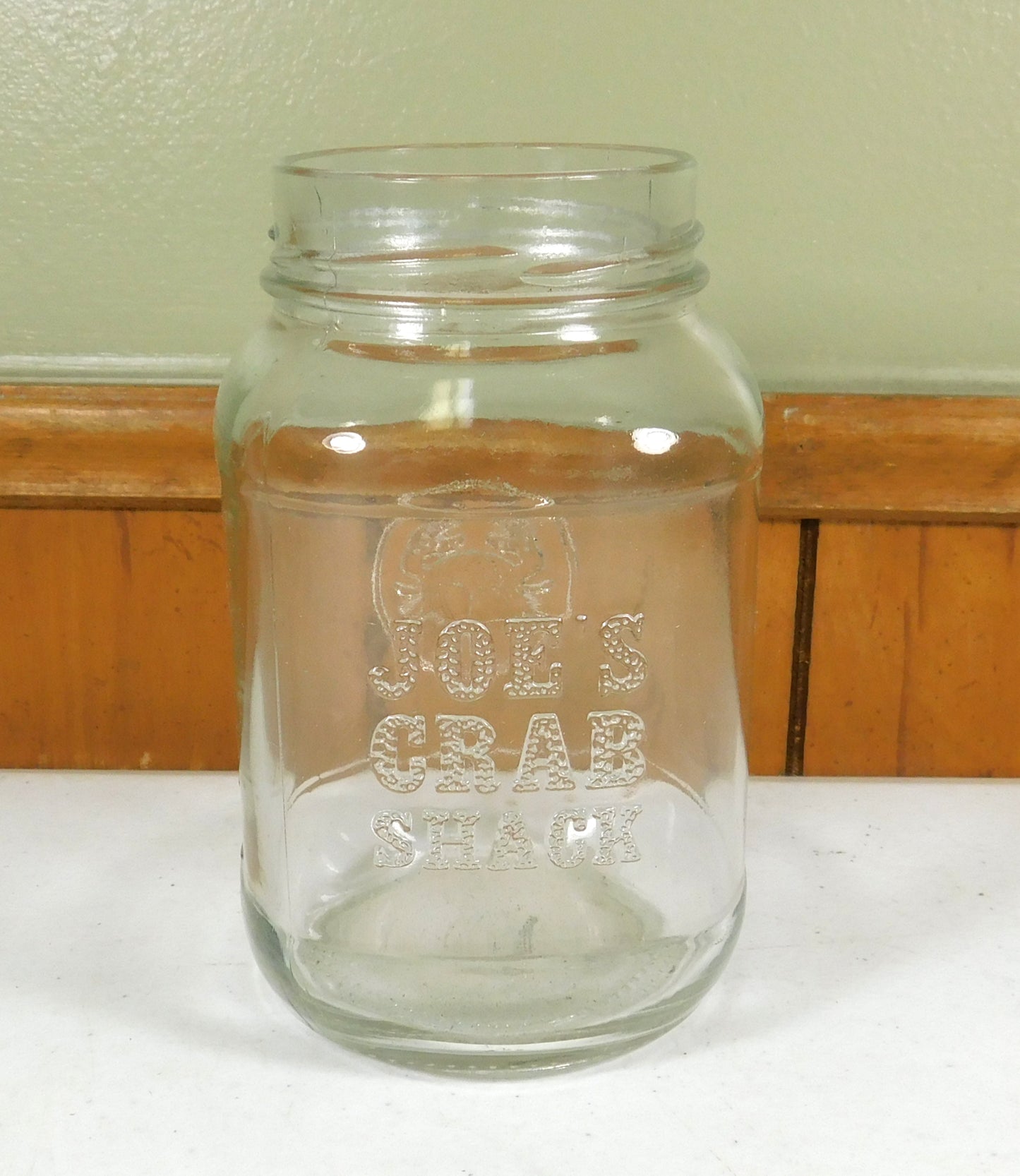 Joe's Crab Shack Clear Glass Mason Jar