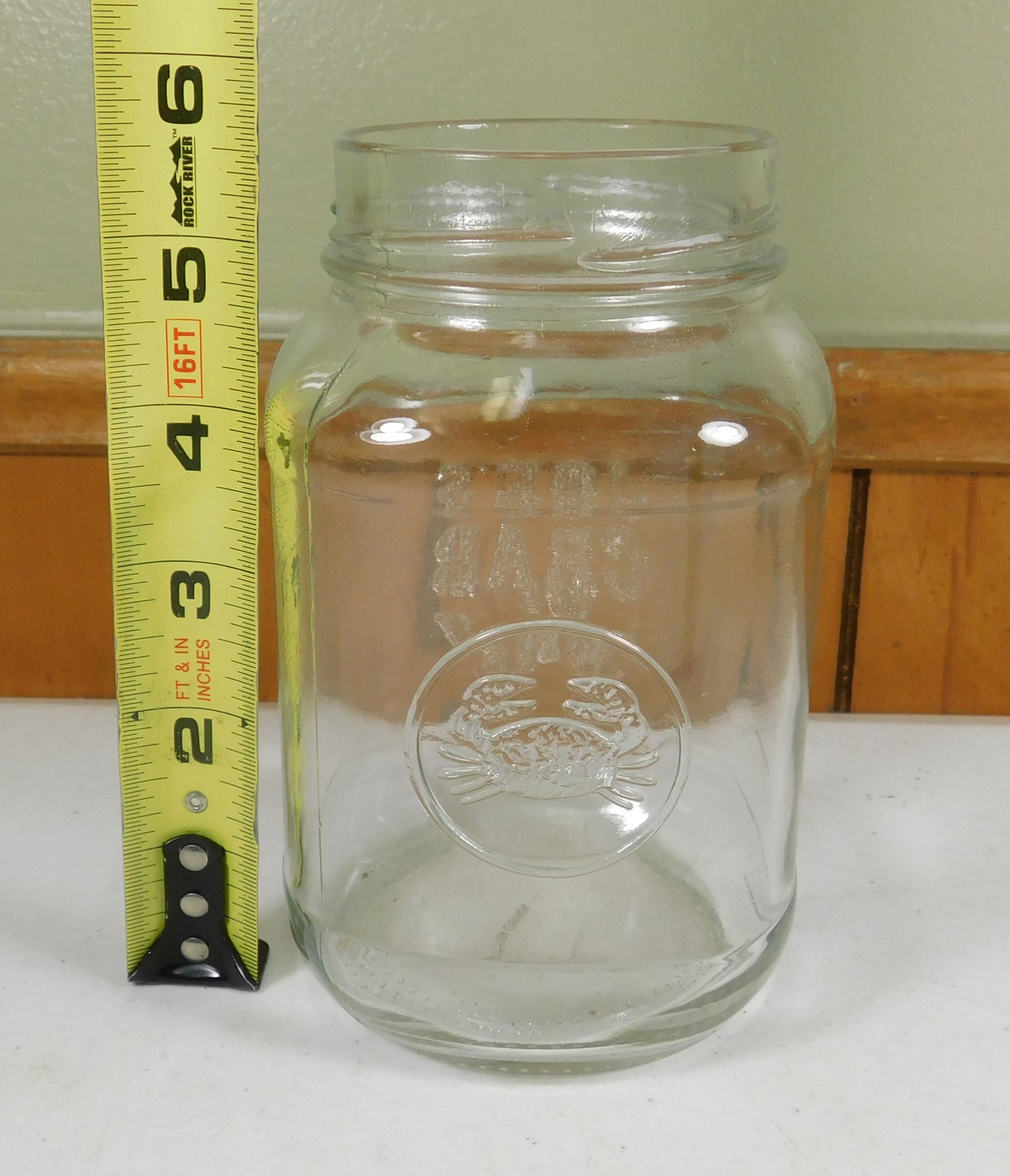 Joe's Crab Shack Clear Glass Mason Jar