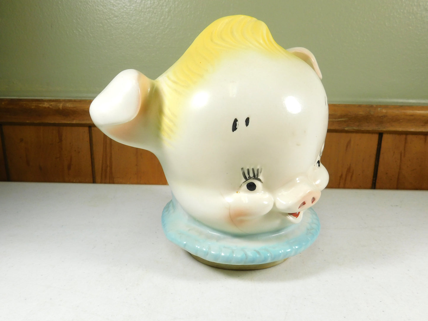 Vintage Regal China Diaper Pin Pig Cookie Jar Replacement Head Only