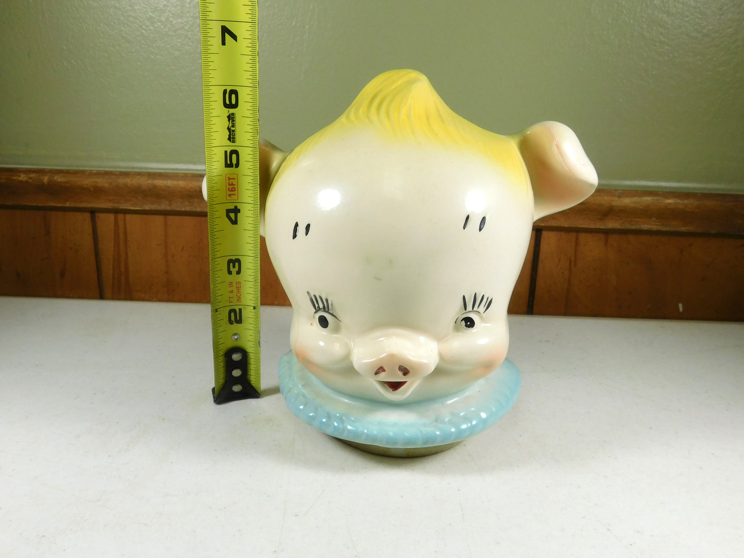 Vintage Regal China Diaper Pin Pig Cookie Jar Replacement Head Only