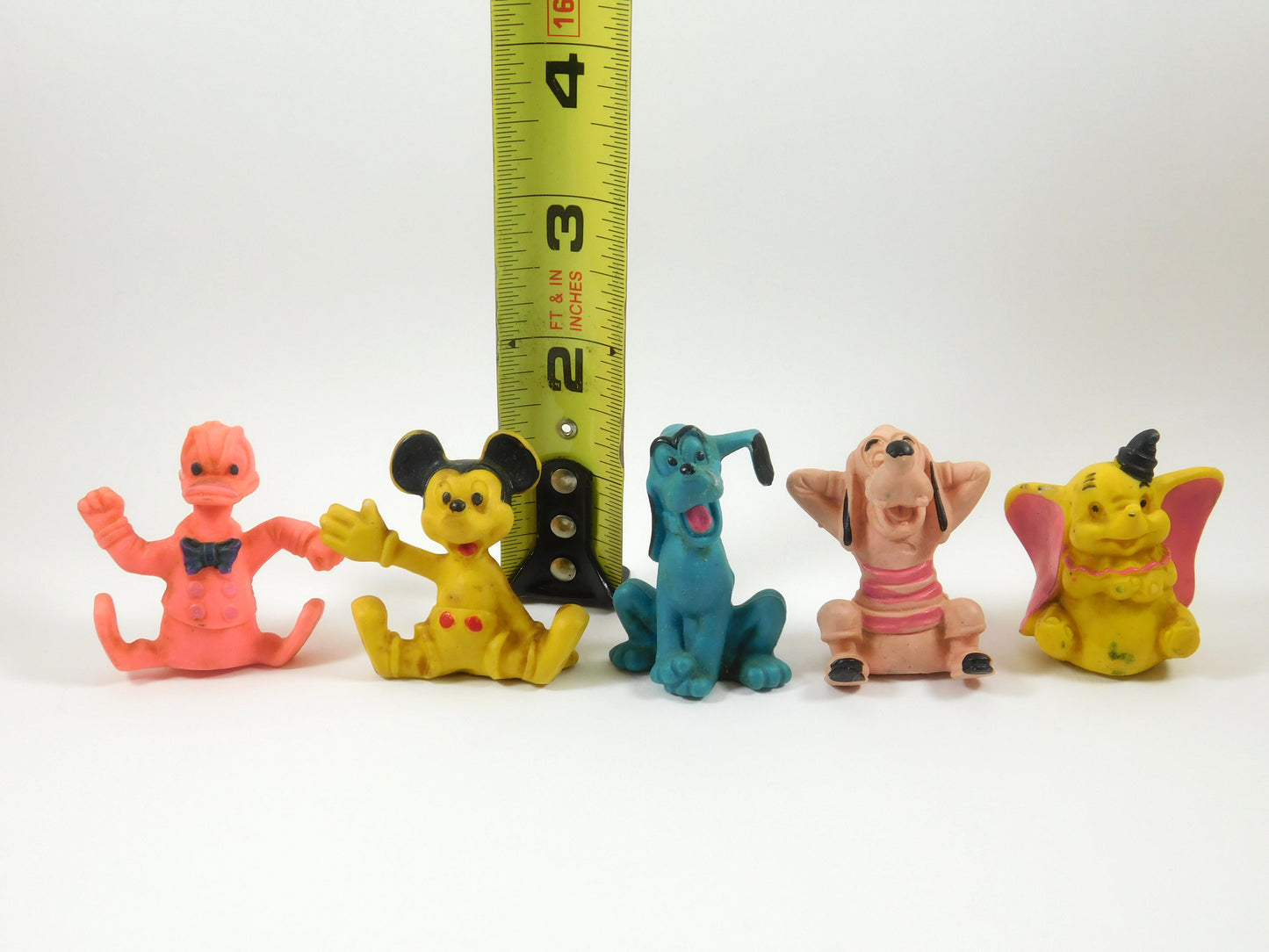 Set of 5 Disney Rubber Erasers Pluto, Goofy, Dumbo, Donald, Mickey