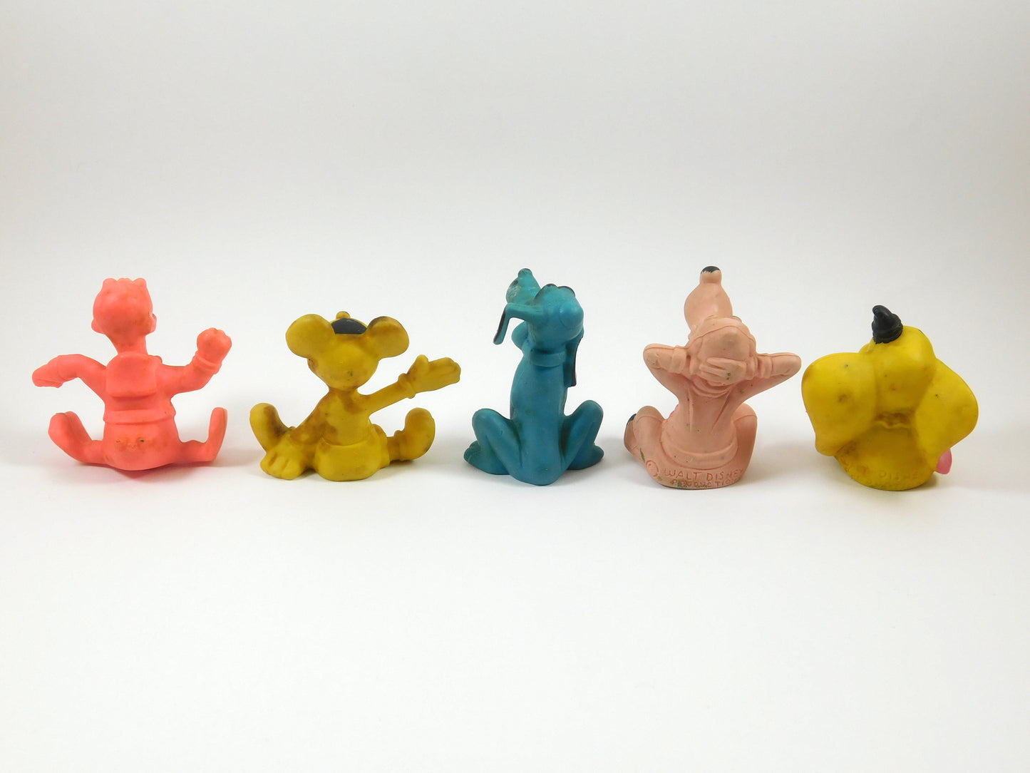 Set of 5 Disney Rubber Erasers Pluto, Goofy, Dumbo, Donald, Mickey