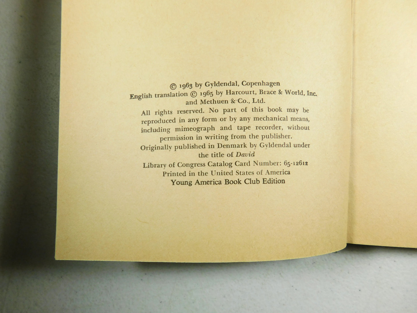 North To Freedom by Anne Holm 1965 Book Club Edition